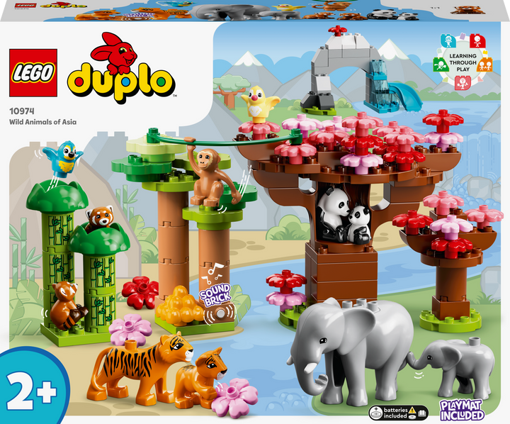 Zestaw klocków LEGO DUPLO Town Dzikie zwierzęta Azji 116 elementów (10974) - obraz 1