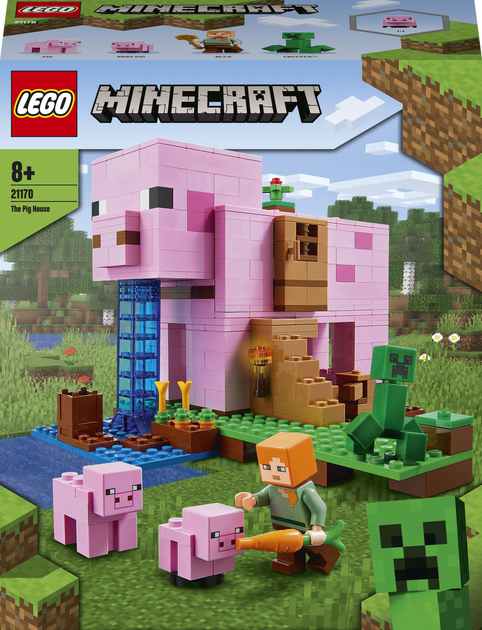 Zestaw klocków LEGO Minecraft Dom w kształcie świni 490 elementów (21170) - obraz 1