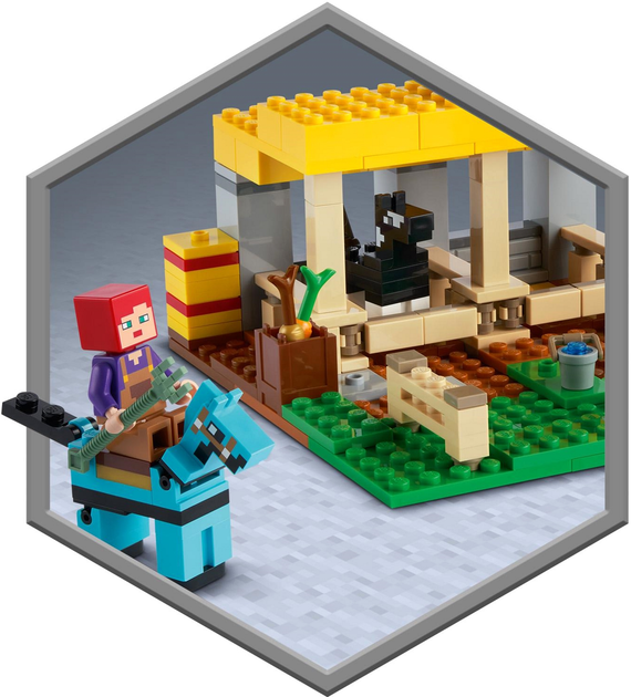 Zestaw klocków LEGO Minecraft Stajnia 241 element (21171) - obraz 6