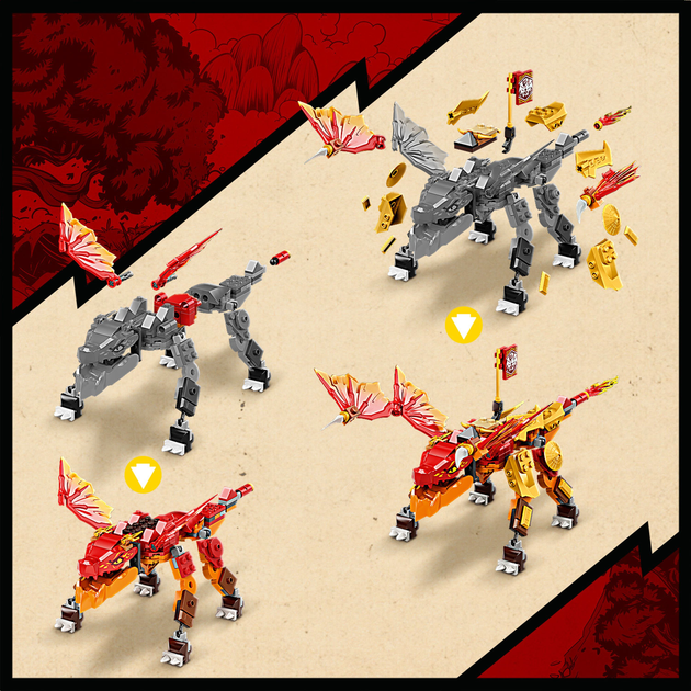 Конструктор LEGO NINJAGO Вогняний дракон Кая EVO 204 деталі (71762) - зображення 7