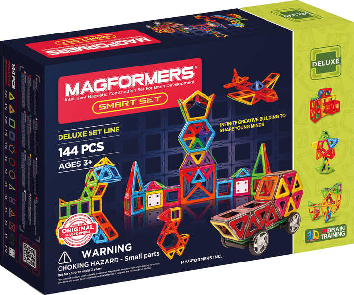 Klocki magnetyczne Magformers Smart zestaw 144 elementy (710001) (8809134360453) - obraz 1