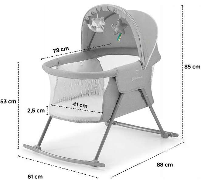 Kołyska na biegunach Kinderkraft Lovi Beige 3 w 1 (KKLLOVIBEG0000) (158789) - obraz 11