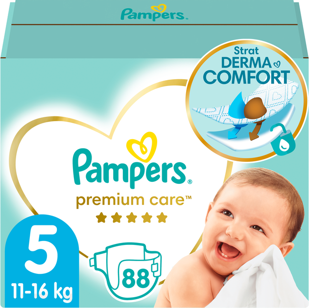 Pieluchy Pampers Premium Care Rozmiar 5 11-16 kg 88 szt. (4015400541813) - obraz 1