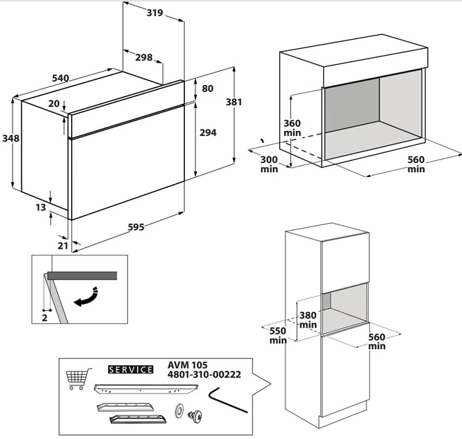 Kuchenka mikrofalowa do zabudowy WHIRLPOOL AMW 4900/IX - Zdjęcie 5 Kuchenka mikrofalowa do zabudowy WHIRLPOOL AMW 4900/IX - obraz 5