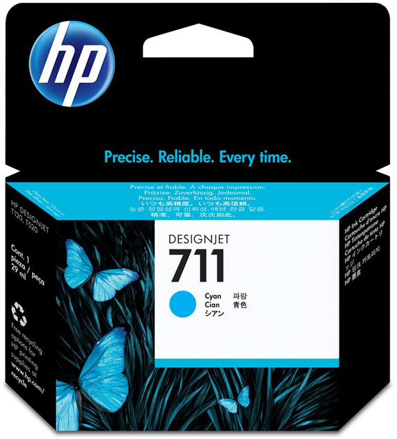 Картридж HP No.711 DesignJet 120/520 Cyan (CZ130A) - зображення 1