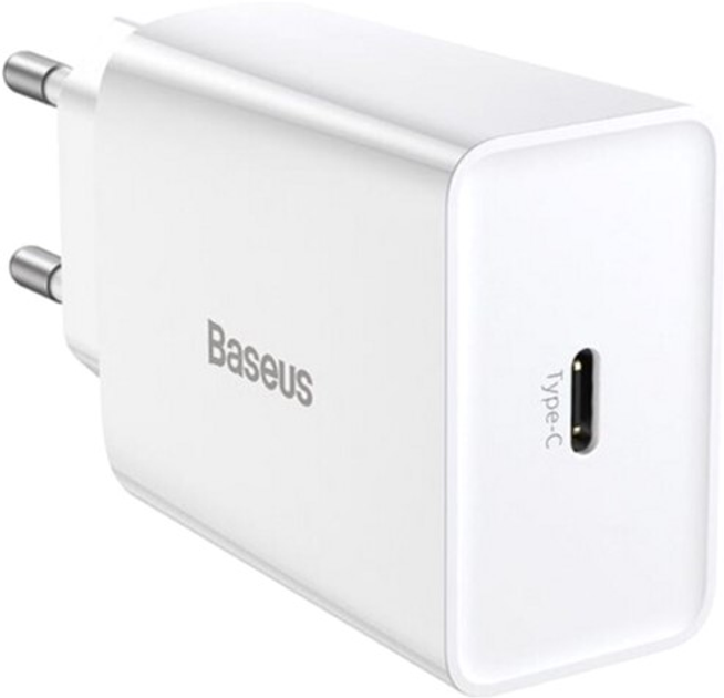 Мережевий зарядний пристрій Baseus Speed Mini Quick Charger 1C 20W EU White (CCFS-SN02) - зображення 1