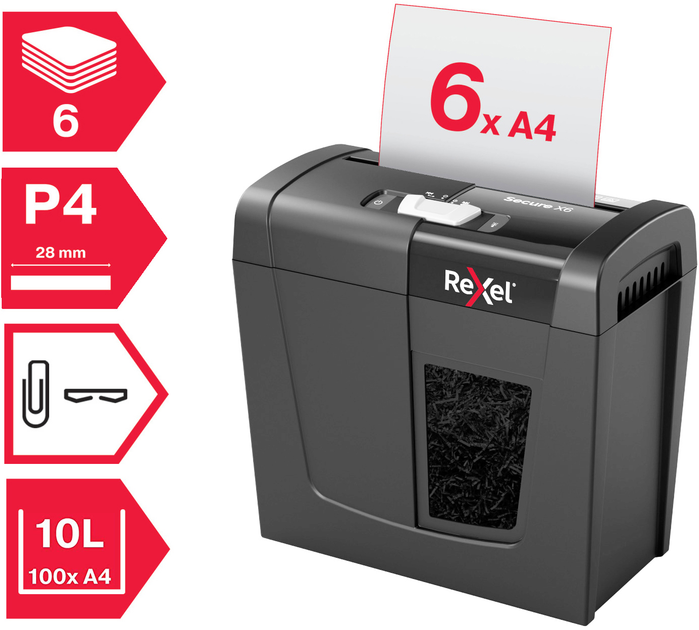 Niszczarka Rexel Secure X6 (2020122EU) - obraz 4