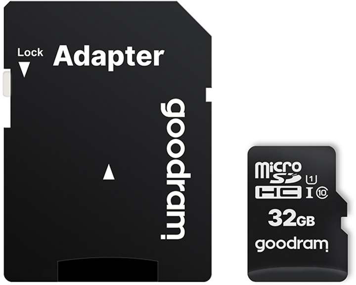 Goodram microSDHC 32GB Class 10 UHS I + SD adapter (M1AA-0320R12) - зображення 1