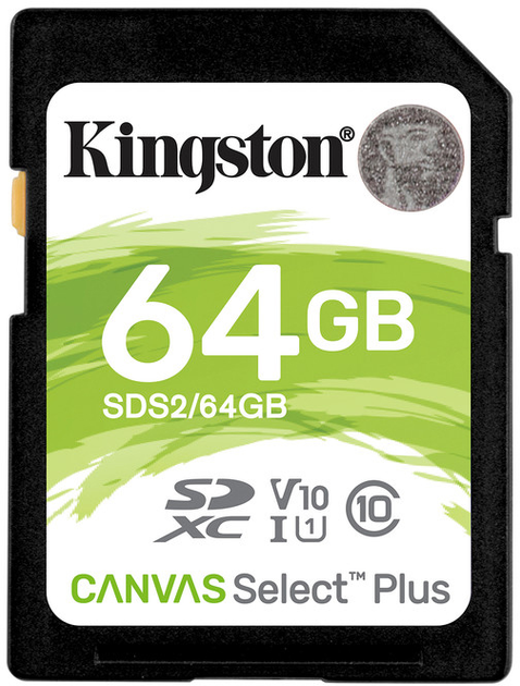 Kingston SDXC 64GB Canvas Select Plus Class 10 UHS-I U1 V10 (SDS2/64GB) - obraz 1