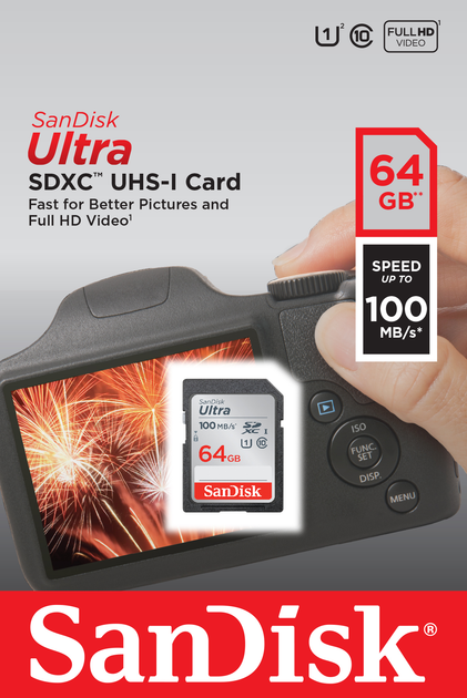 SanDisk Ultra SDXC 64GB Class 10 UHS-I (SDSDUNR-064G-GN3IN) - obraz 2