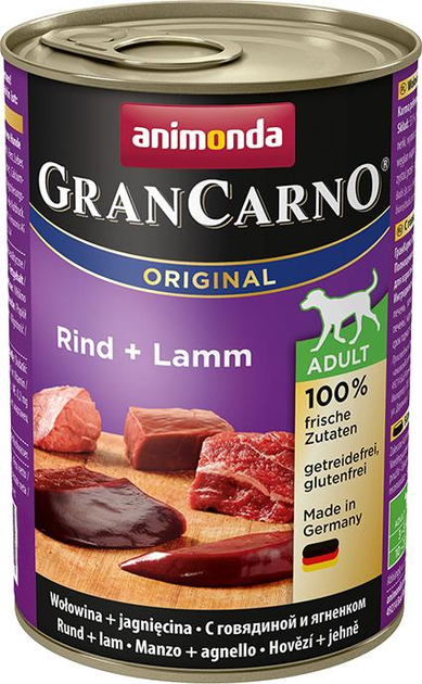 Mokra karma dla psów Animonda Gran Carno Adult z wołowiną i jagnięciną 800g (4017721827423) - obraz 1