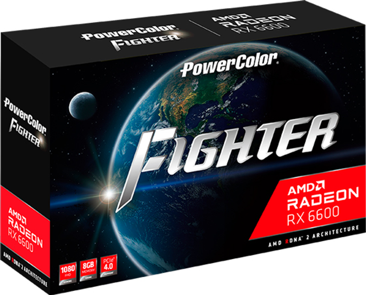 Відеокарта Powercolor PCI-Ex Radeon RX 6600 Fighter 8GB GDDR6 (128bit) (2044/17500) (HDMI, 3 х DisplayPort) (AXRX 6600 8GBD6-3DH) - зображення 6