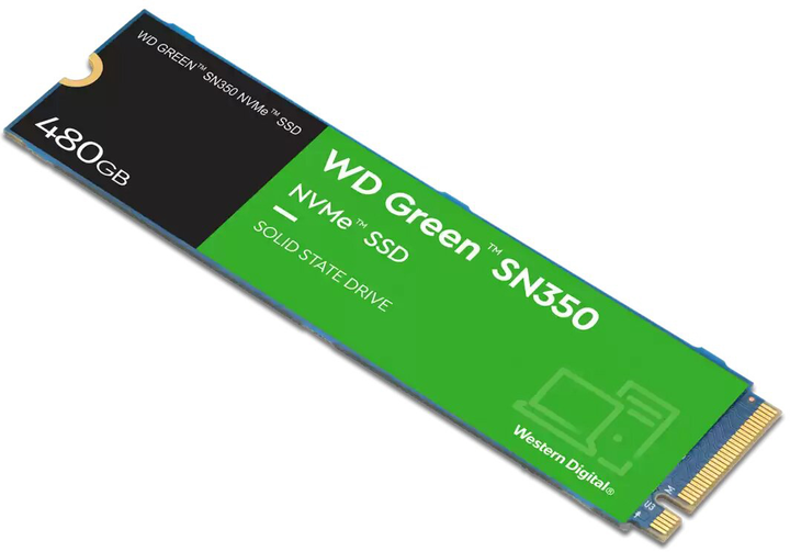 Western Digital Green SN350 480GB NVMe M.2 2280 PCIe 3.0 x4 3D NAND TLC (WDS480G2G0C) - зображення 2