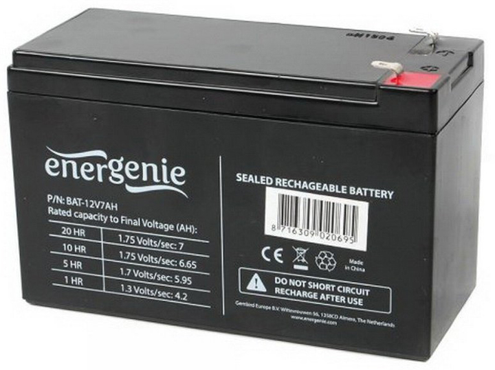 Akumulator EnerGenie 12V 7Ah (BAT-12V7AH) - obraz 1