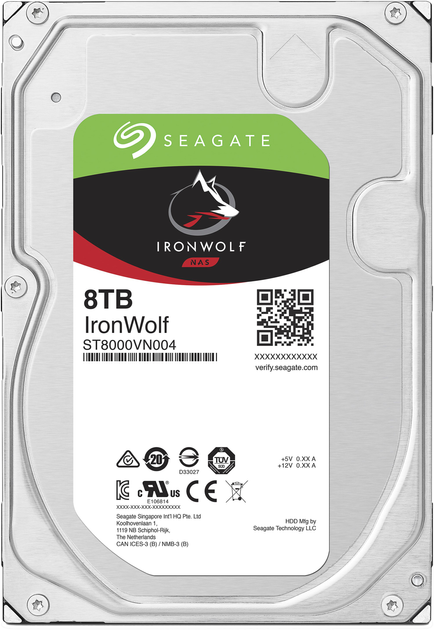 Жорсткий диск Seagate IronWolf HDD 8TB 7200rpm 256MB ST8000VN004 3.5" SATAIII - зображення 1
