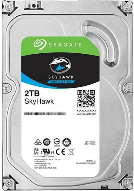 Жорсткий диск Seagate SkyHawk HDD 2TB 5900rpm 256MB ST2000VX015 3.5 SATAIII - зображення 1