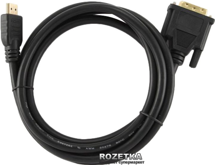Кабель Cablexpert HDMI — DVI 18+1pin 1.8 м (CC-HDMI-DVI-6) - зображення 2