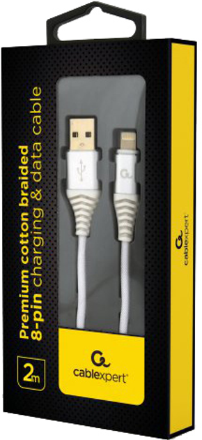 Кабель Cablexpert USB — Apple Lightning 2 м White (CC-USB2B-AMLM-2M-BW2) - зображення 2