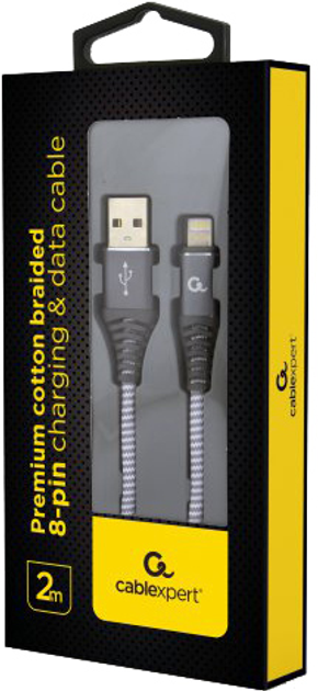 Кабель Cablexpert USB — Apple Lightning 2 м Grey (CC-USB2B-AMLM-2M-WB2) - зображення 2