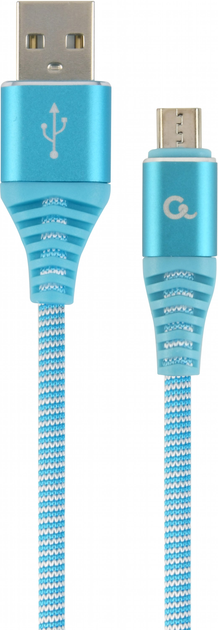 Кабель Cablexpert USB — MicroUSB 1 м Blue/White (CC-USB2B-AMmBM-1M-VW) - зображення 1