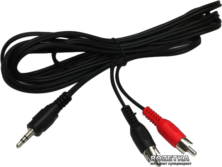 Stereofoniczny kabel audio Cablexpert CCA-458 3,5 mm - 2xRCA 1,5 m Czarny - obraz 1
