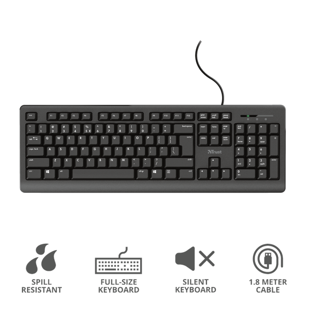 Klawiatura przewodowa Trust Primo Keyboard USB (TR24147) - obraz 11