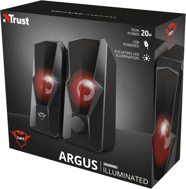 Zestaw głośników Trust GXT610 Argus LED 2.0 Zestaw głośników Czarny (23737) - obraz 11