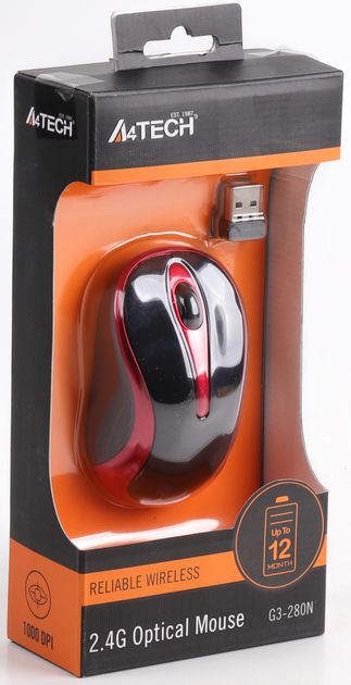 Mysz bezprzewodowa A4Tech G3-270N czarno-czerwona (4711421930635) - obraz 5