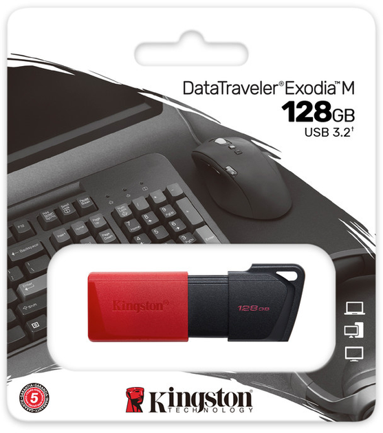 Pendrive Kingston DataTraveler Exodia M 128 GB czarno-czerwony (DTXM/128 GB) - obraz 15