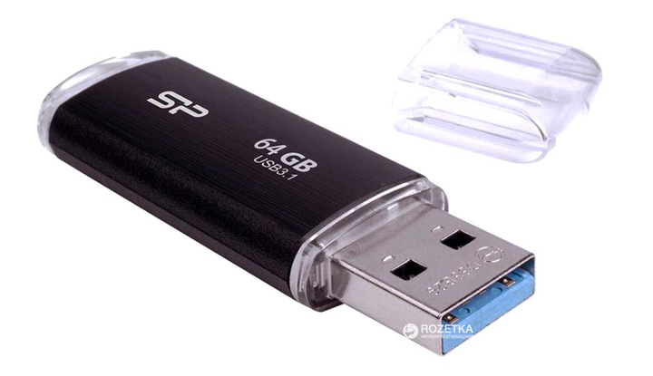 Pendrive Silicon Power Blaze B02 64GB USB 3.0 Black (SP064GBUF3B02V1K) - obraz 2