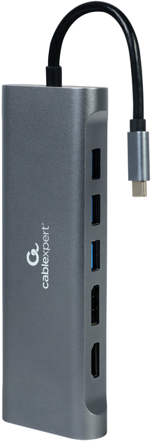Док станція USB-C 8-в-1 Cablexpert A-CM-COMBO8-01 - зображення 3