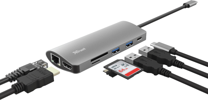 Wieloportowy adapter USB-C Trust Dalyx 7 w 1 (23775) - obraz 5