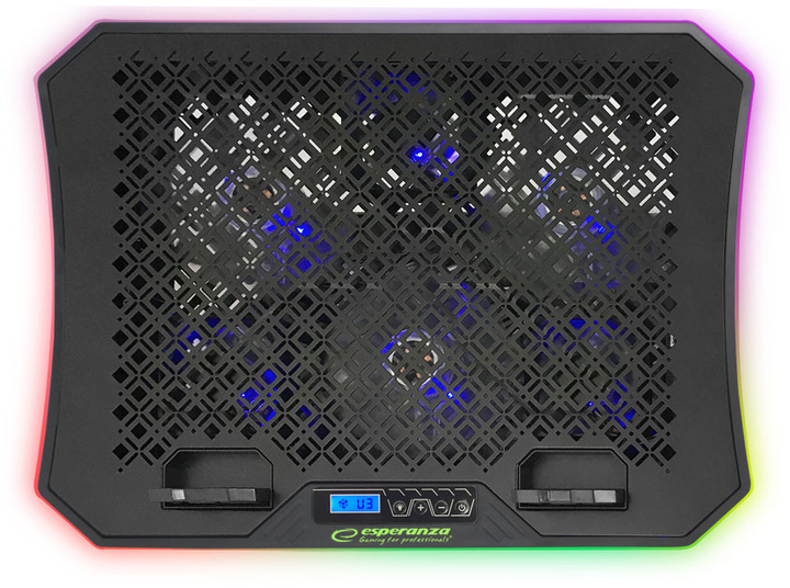 Podkładka chłodząca do laptopa Esperanza EGC109 Galerne z podstawką pod telefon Czarny/RGB - obraz 3