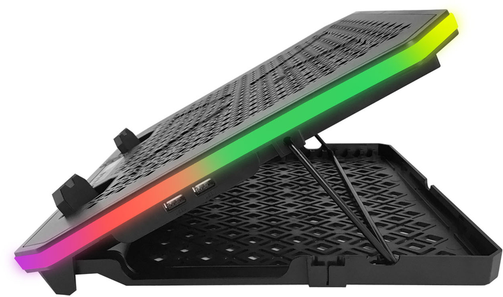 Podkładka chłodząca do laptopa Esperanza EGC109 Galerne z podstawką pod telefon Czarny/RGB - obraz 4