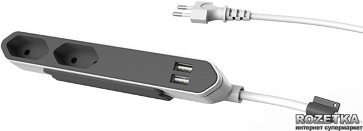 Allocacoc Powerbar Nieuziemiona listwa zasilająca 2 gniazda 1,5 m USB (9102/PB2SEU) - obraz 1