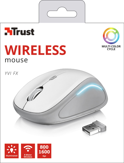 Mysz Trust Yvi FX Wireless Biała (TR22335) - obraz 6