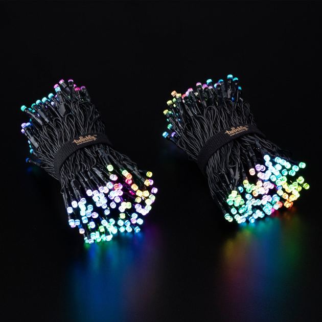 Світлодіодна Smart LED-гірлянда Twinkly Strings RGB 400, BT + Wi-Fi, Gen II, IP44 кабель чорний (TWS400STP-BEU) - зображення 3