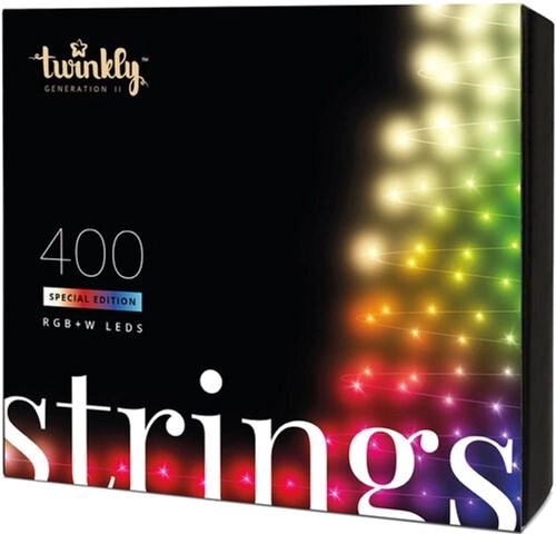 Світлодіодна Smart LED-гірлянда Twinkly Strings RGBW 400, BT + Wi-Fi, Gen II, IP44, кабель чорний (TWS400SPP-BEU) - зображення 1