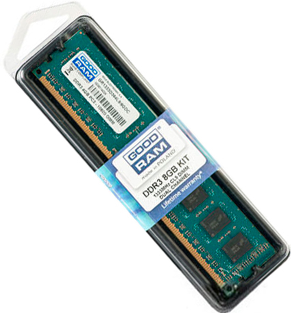 Оперативна пам'ять Goodram DDR3-1333 8192MB PC3-10600 (GR1333D364L9/8G) - зображення 1