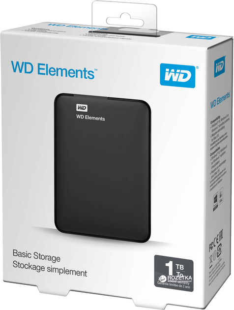 Dysk Twardy Western Digital Elements 1 TB WDBUZG0010BBK-WESN 2.5 USB 3.0 Zewnętrzny Czarny - obraz 2