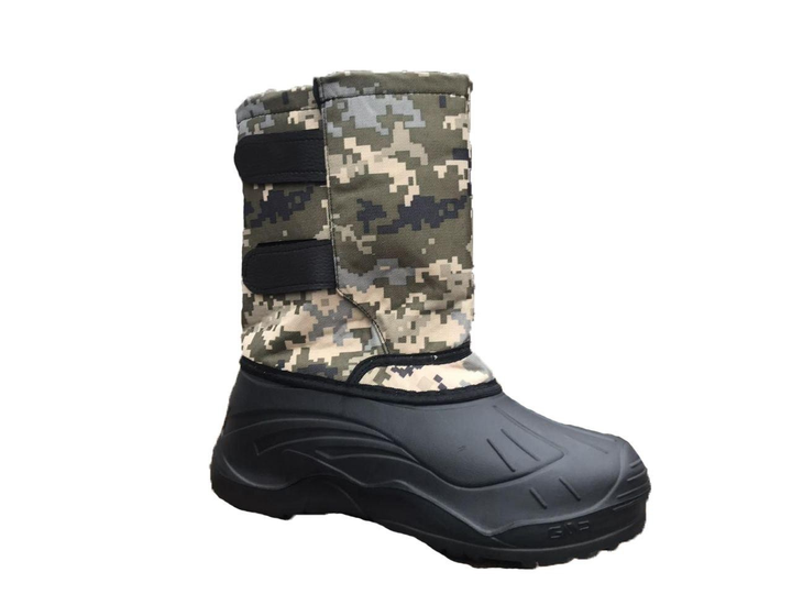 Теплі гумові чоботи водо-брудо захисні для ЗСУ камуфляжні черевики військові 46 - зображення 1