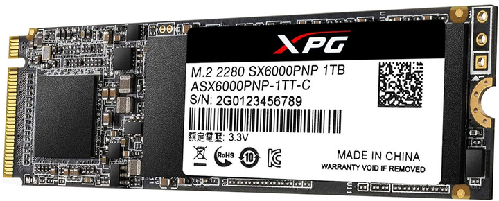 ADATA XPG SX6000 Pro 1TB M.2 2280 PCIe Gen3x4 3D NAND TLC (ASX6000PNP-1TT-C) - зображення 2