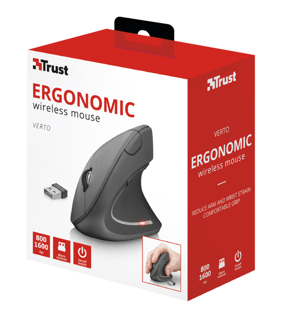 Mysz Trust Verto Ergonomic Wireless Black (TR22879) - obraz 7