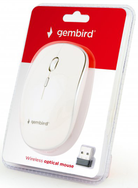 Mysz Gembird MUSW-4B-01-W Bezprzewodowa Biała - obraz 3