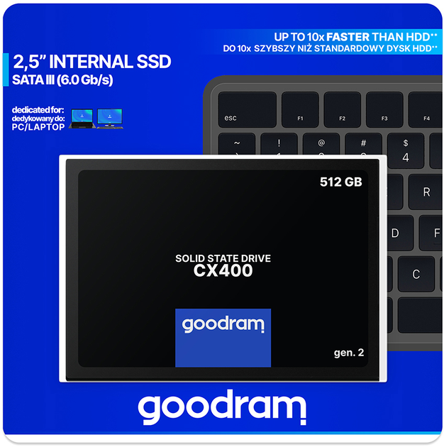 Dysk SSD Goodram CX400 Gen.2 512GB 2.5" SATAIII 3D NAND TLC (SSDPR-CX400-512-G2) - obraz 8