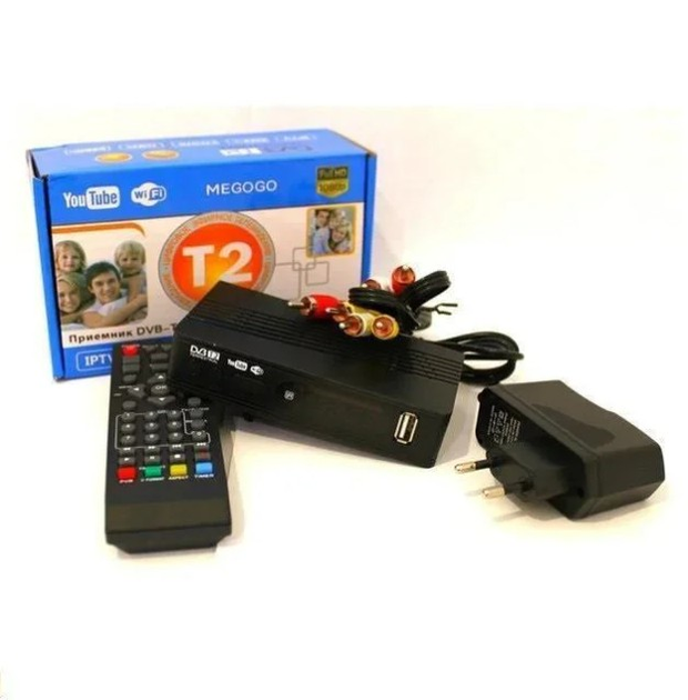 Приставка T2 тюнер с YouTube IPTV WiFi HDMI USB MEGOGO 12В и 220В ...