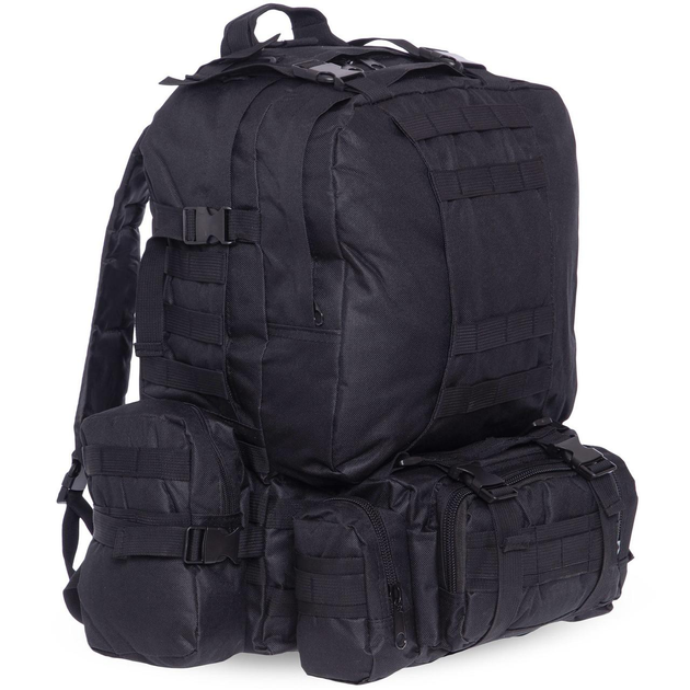 Рюкзак тактический, штурмовой военный с подсумками RECORD TY-7100 45л Черный - изображение 1