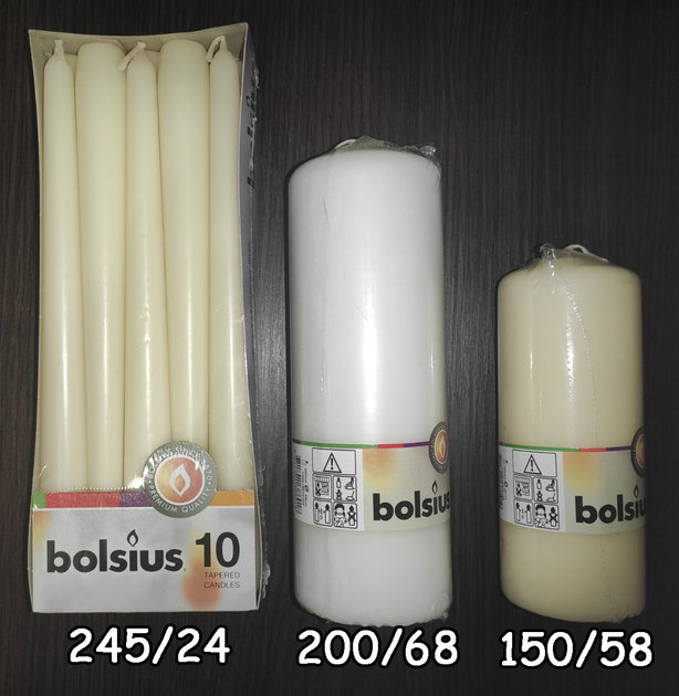 Конусна свічка 245/24 Bolsius коробка 10 шт. Червоні - Фото 3 Конусна свічка 245/24 Bolsius коробка 10 шт. Червоні - зображення 3