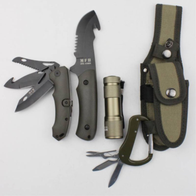 Набір ножів з аксесуарами та ліхтариком MFH-Fox Німеччина ЗСУ 45451В 8145 - зображення 1