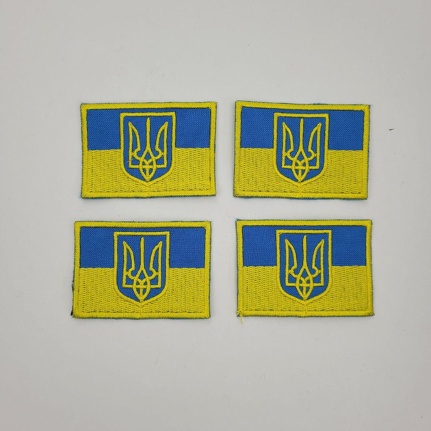 Шеврон на липучках Флаг с гербом ВСУ (ЗСУ) 20221814 6677 4х6 см - изображение 1